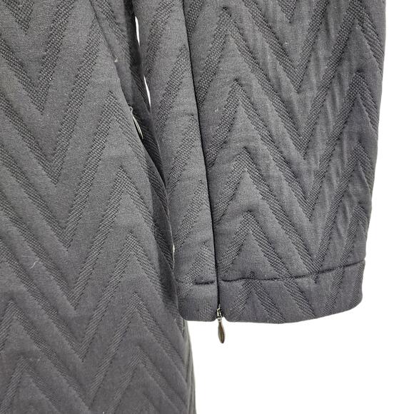 Worth New York Black Long Sleeve Nylon Front and Back Zipper Dress Size 6 - Picture 5 of 6